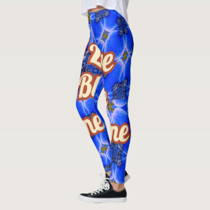 Legging Padrão de Anêmona do Jardim Azul
