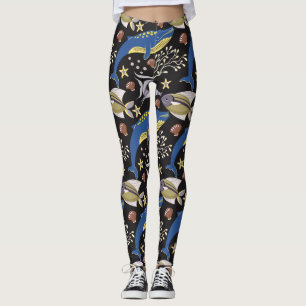 Legging Padrão de animais aquáticos vida submarina do