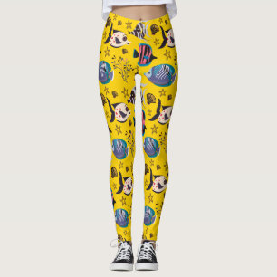 Legging Padrão de animais aquáticos   vida submarina do 