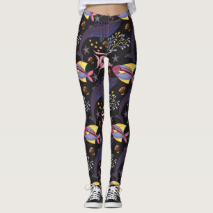 Legging Padrão de animais aquáticos vida submarina do