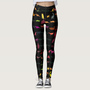 Legging Padrão De Animais De Corte Retro
