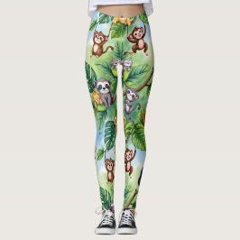Legging Padrão de Animais Florestais Insoltos