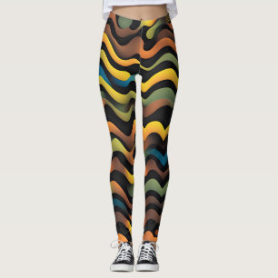Legging Padrão de Aquarela Amarelo-Amarelo de Camouflage
