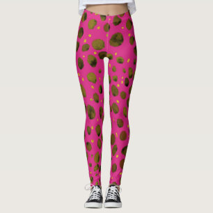 Legging Padrão de Aquarela com Pele de Chita Abstrato.