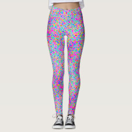 Legging Padrão de aquarela com pontos coloridos abstratos