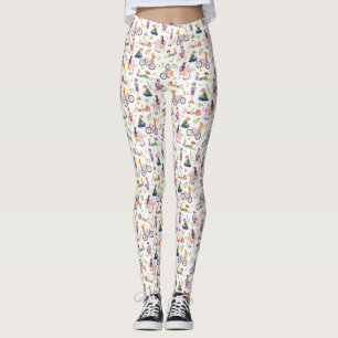 Legging Padrão de Aquarela de Meninas Ocupadas