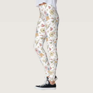 Legging Padrão de Aquarela de outono elegante
