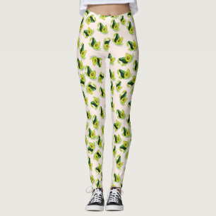 Legging Padrão de Aquarela Verde Avocados