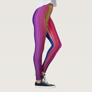Legging Padrão de arco-íris vertical acrílico colorido