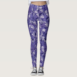 Legging Padrão de Arco Roxo Elegante