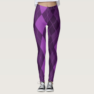 Legging Padrão de Argyle - Rosa Escuro