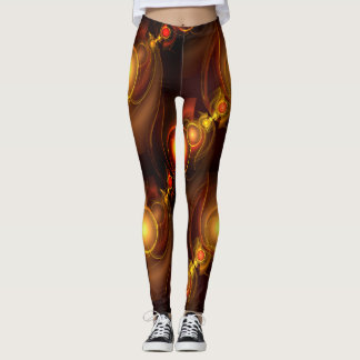 Legging Padrão de Arte Abstrata Boho Elegante Moderno Dour