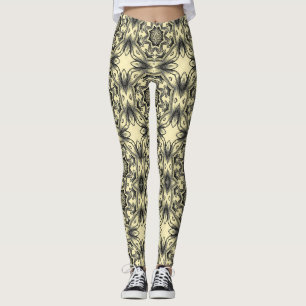 Legging padrão de arte abstrato sem soldadura