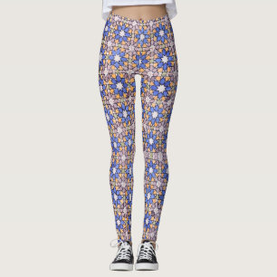 Legging Padrão de Arte Floral Digital abstrato