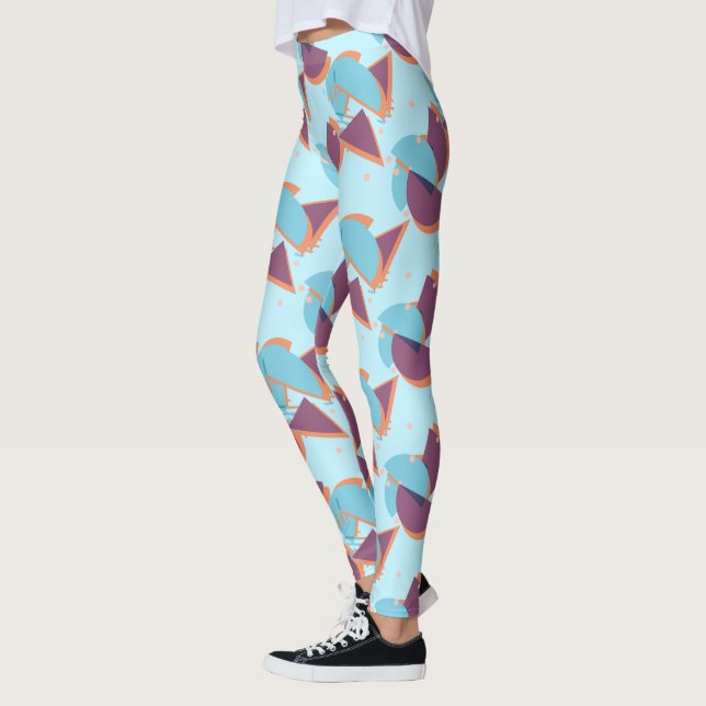 Legging Padrão de Arte Geométrica de Abstrato Moderno da a (Esquerda)
