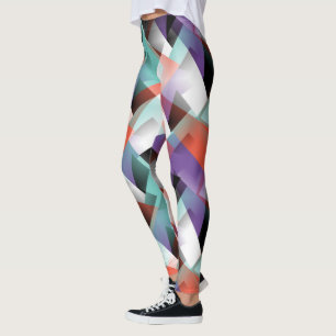 Legging Padrão de Arte Mágica Geométrica de Abstrato Moder