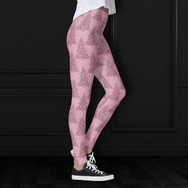 Legging Padrão de árvore elegante | Dusty Mauve Rosa Natal (Criador carregado)