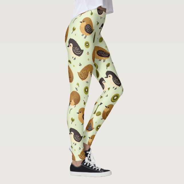 Legging Padrão de Aves Cute Kiwi (Direita)