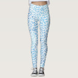 Legging Padrão de Aves de Cana Azul Claro<br><div class="desc">Lindo padrão de aves aquáticas.</div>