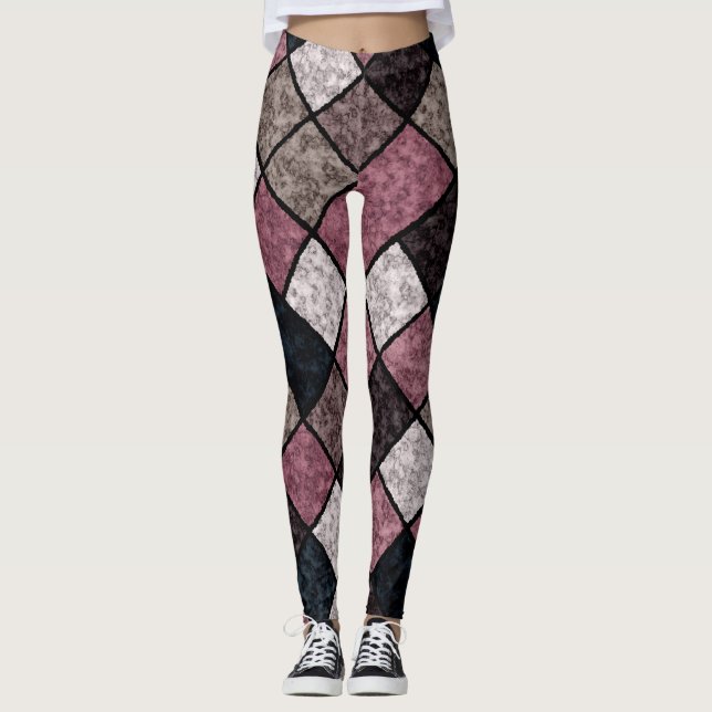Legging Padrão de azulejo de pedra granítica sem mármore r (Frente)