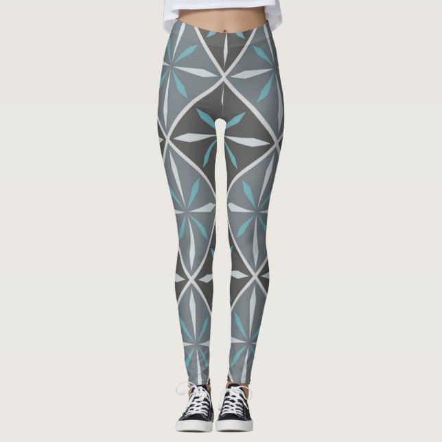 Legging Padrão de azulejos cerâmicos (Frente)