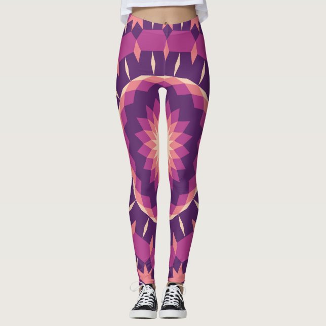 Legging Padrão de Azulejos de Pólen (Frente)