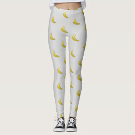 Legging Padrão de bananas nas cinzas