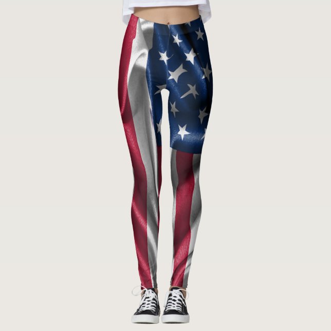 Legging Padrão de bandeira americana (Frente)