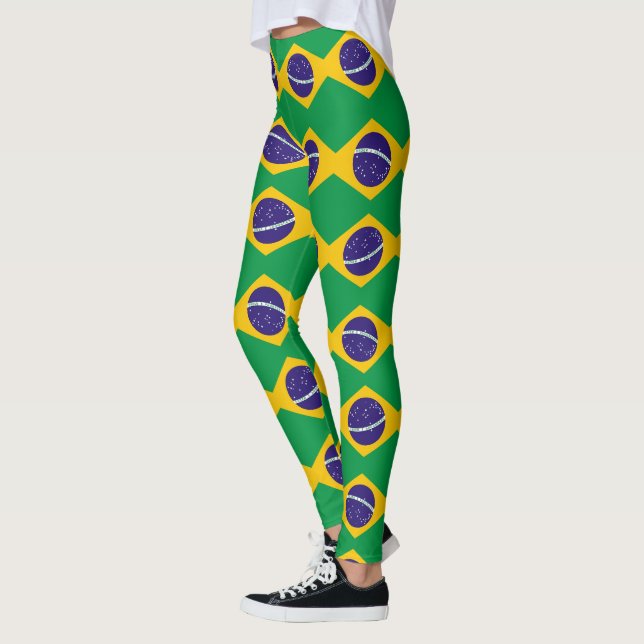 Legging Padrão de bandeira do Brasil (Esquerda)