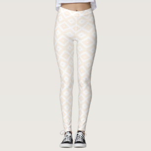 Legging Padrão de bege e de diamante branco