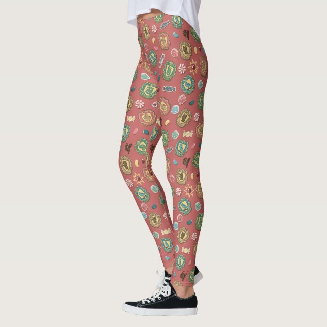 Legging Padrão de Biscoito de Férias das Casas de HOGWARTS (Esquerda)