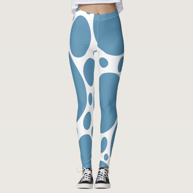 Legging Padrão de bolha azul (Frente)