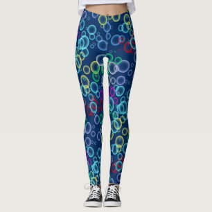 Legging padrão de bolhas 02.b Fundo Azul Escuro