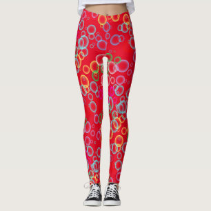 Legging padrão de bolhas 02.b Vermelho BG