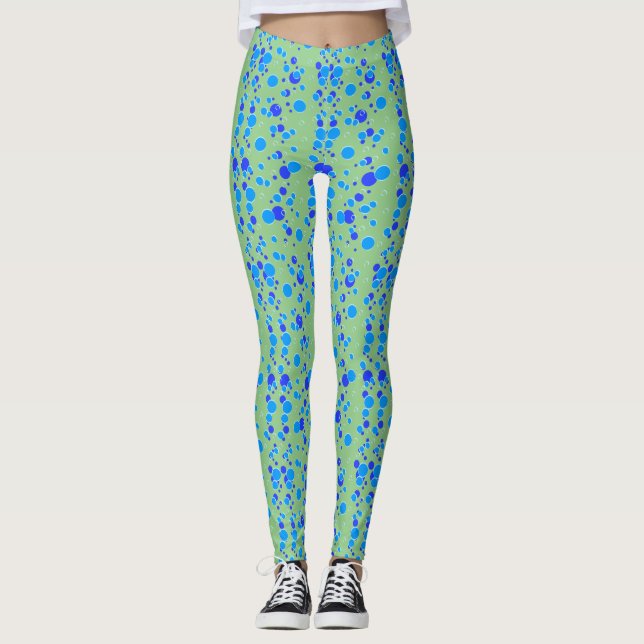 Legging Padrão de bolhas C01.blue LGreen BG (Frente)