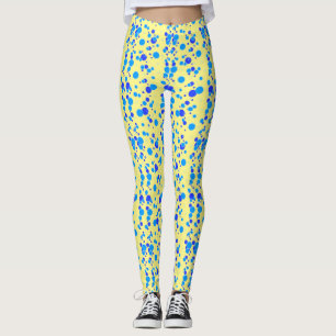 Legging Padrão de bolhas C01.Blue LYellow BG