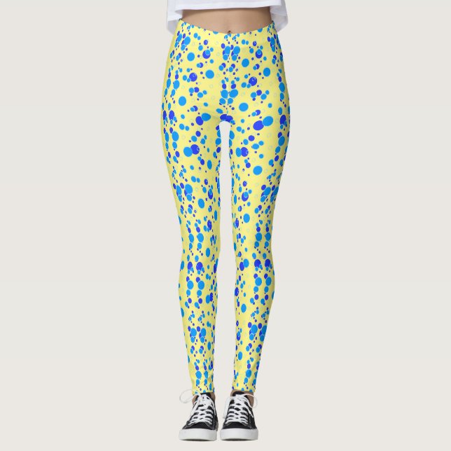 Legging Padrão de bolhas C01.Blue LYellow BG (Frente)