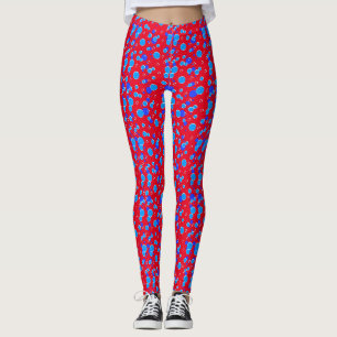 Legging Padrão de bolhas C01.blue Red BG
