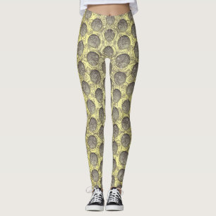 Legging Padrão de Bolinhas amarela e Cinza