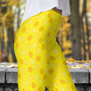 Legging Padrão de Bolinhas Amarelo na moda e Amarelo Canár