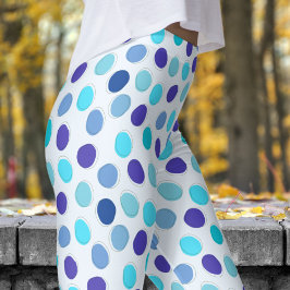 Legging Padrão de Bolinhas Azul e Alice Azul