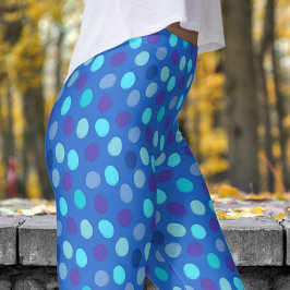 Legging Padrão de Bolinhas Azul e Azul Celta