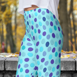 Legging Padrão de Bolinhas Azul e Cadete Delicioso