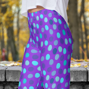 Legging Padrão de Bolinhas Azul e Violeta Delicioso