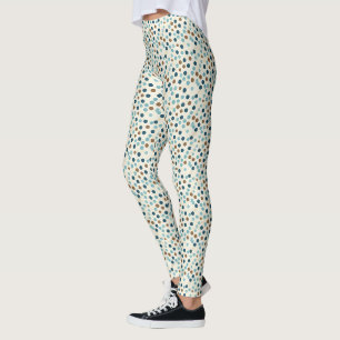 Legging Padrão de Bolinhas Boho Abstrato