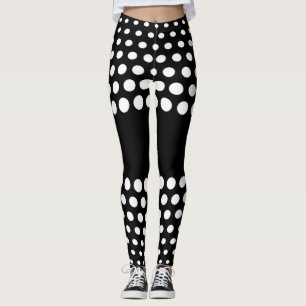 Legging Padrão de Bolinhas branca