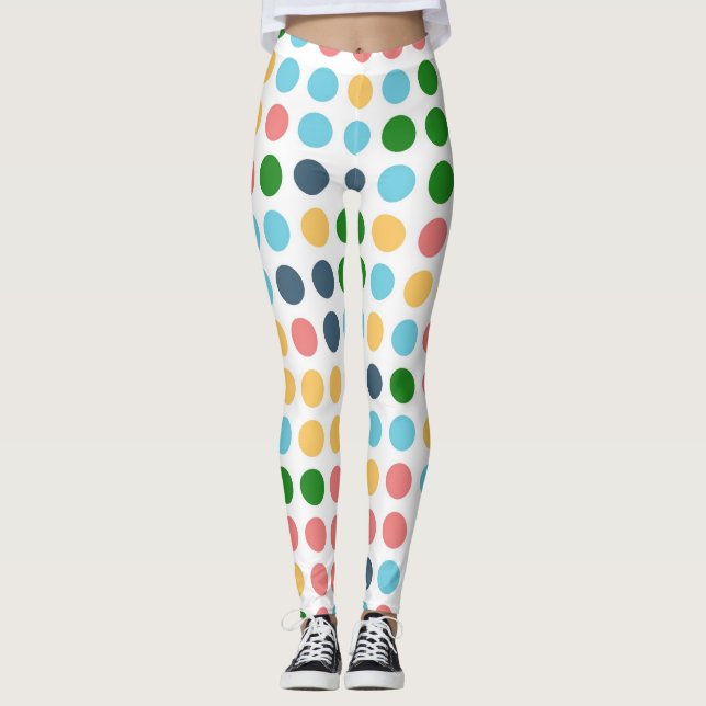 Legging Padrão de Bolinhas de Cor Retroativa nº 22 (Frente)