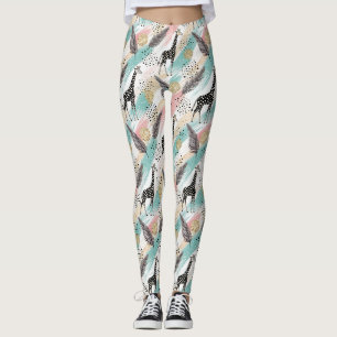 Legging Padrão de Bolinhas de Girafa Whimsical - Pastel