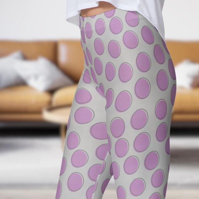 Legging Padrão de Bolinhas de prata magnífico (Gorgeous Silver Polka Dot Pattern Leggings)