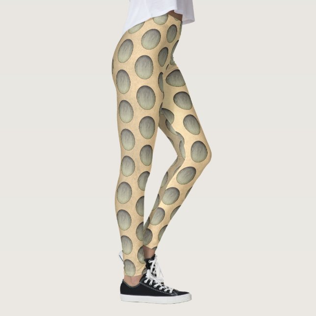 Legging Padrão de Bolinhas de taupe e Cinza (Direita)
